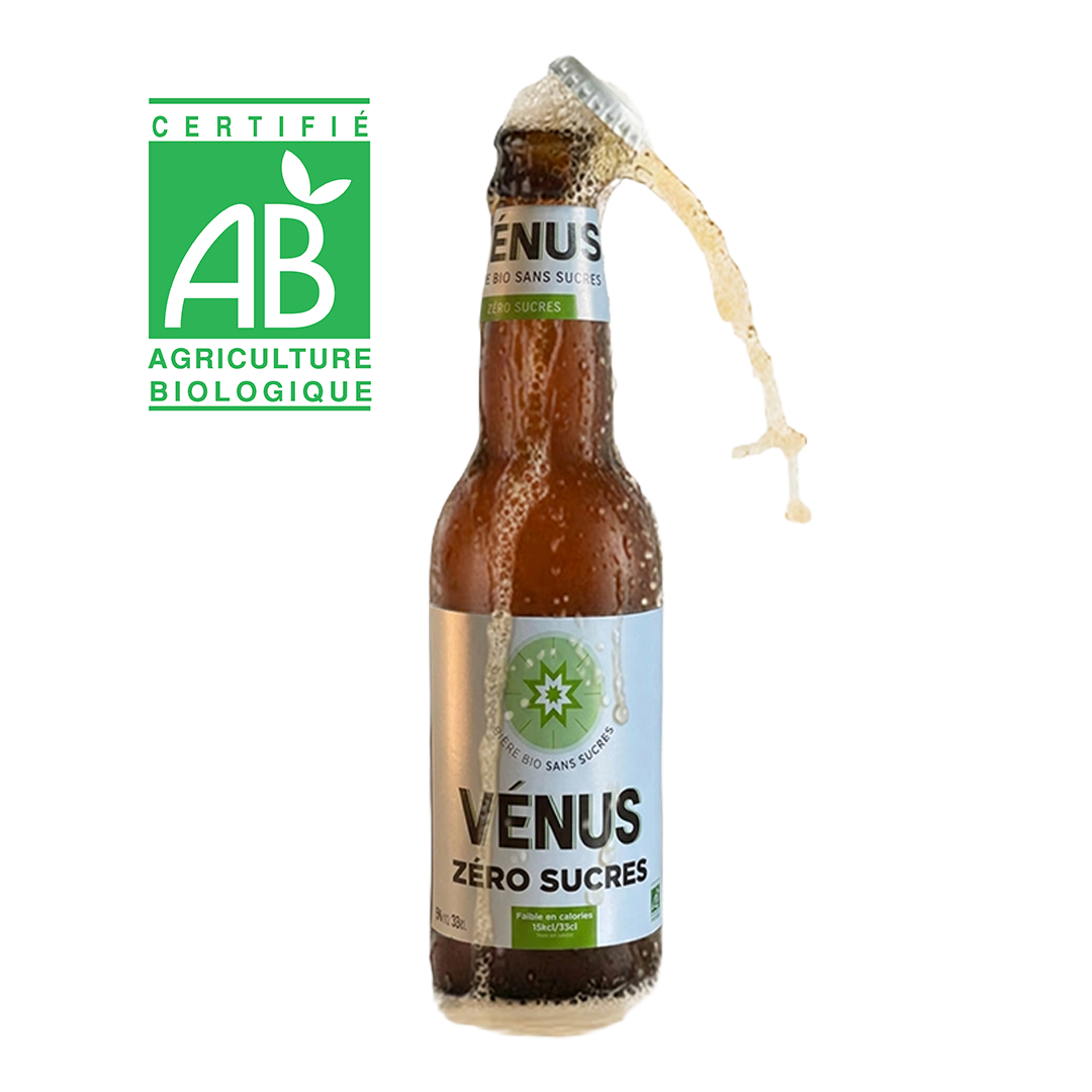 Vénus Zéro Sucres 5° – La bière légère et sans sucres idéale pendant un régime